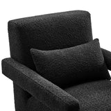 27 Inch Modern Angular Boucle Fabric Armchair