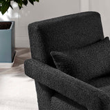 27 Inch Modern Angular Boucle Fabric Armchair