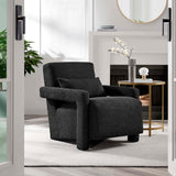 27 Inch Modern Angular Boucle Fabric Armchair