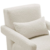 27 Inch Modern Angular Boucle Fabric Armchair