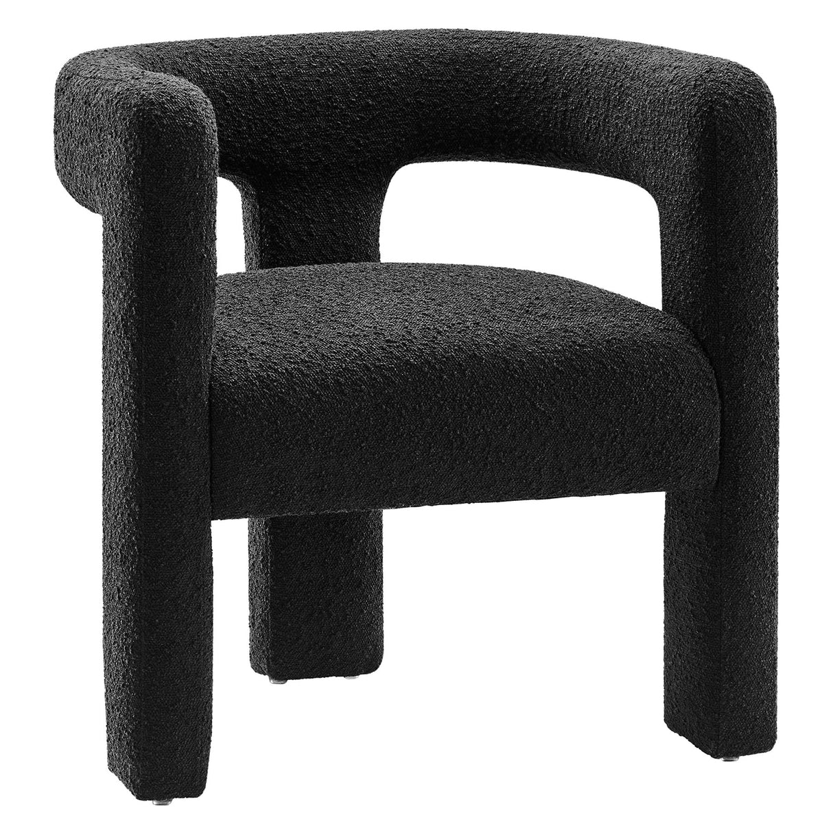 29 Inch Modern Rounded Boucle Fabric Armchair