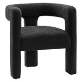 29 Inch Modern Rounded Boucle Fabric Armchair