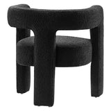 29 Inch Modern Rounded Boucle Fabric Armchair