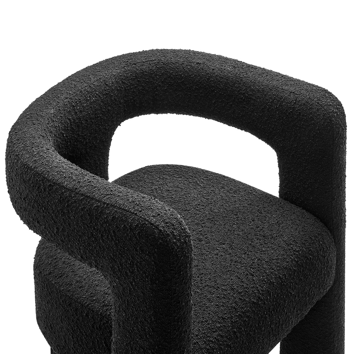 29 Inch Modern Rounded Boucle Fabric Armchair