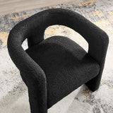 29 Inch Modern Rounded Boucle Fabric Armchair
