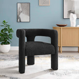 29 Inch Modern Rounded Boucle Fabric Armchair