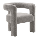 29 Inch Modern Rounded Boucle Fabric Armchair