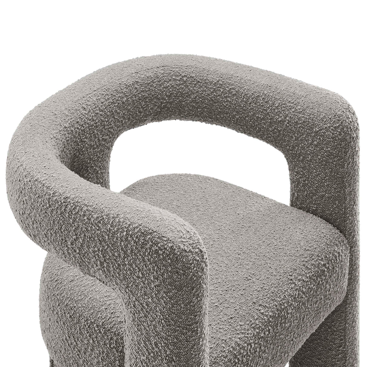 29 Inch Modern Rounded Boucle Fabric Armchair
