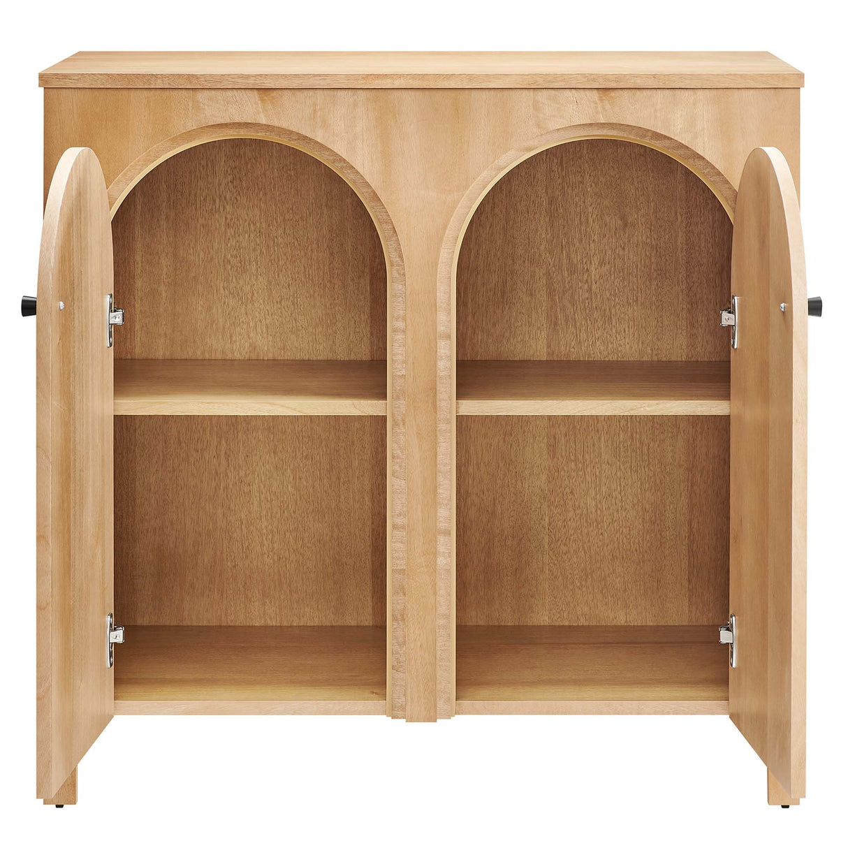 36 Inch 2-Door Arched Storage Cabinet with Mango Wood Veneer