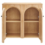 36 Inch 2-Door Arched Storage Cabinet with Mango Wood Veneer