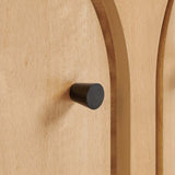 36 Inch 2-Door Arched Storage Cabinet with Mango Wood Veneer