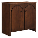 36 Inch 2-Door Arched Storage Cabinet with Mango Wood Veneer