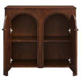 36 Inch 2-Door Arched Storage Cabinet with Mango Wood Veneer