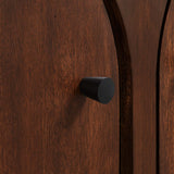 36 Inch 2-Door Arched Storage Cabinet with Mango Wood Veneer
