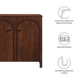 36 Inch 2-Door Arched Storage Cabinet with Mango Wood Veneer