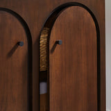 36 Inch 2-Door Arched Storage Cabinet with Mango Wood Veneer