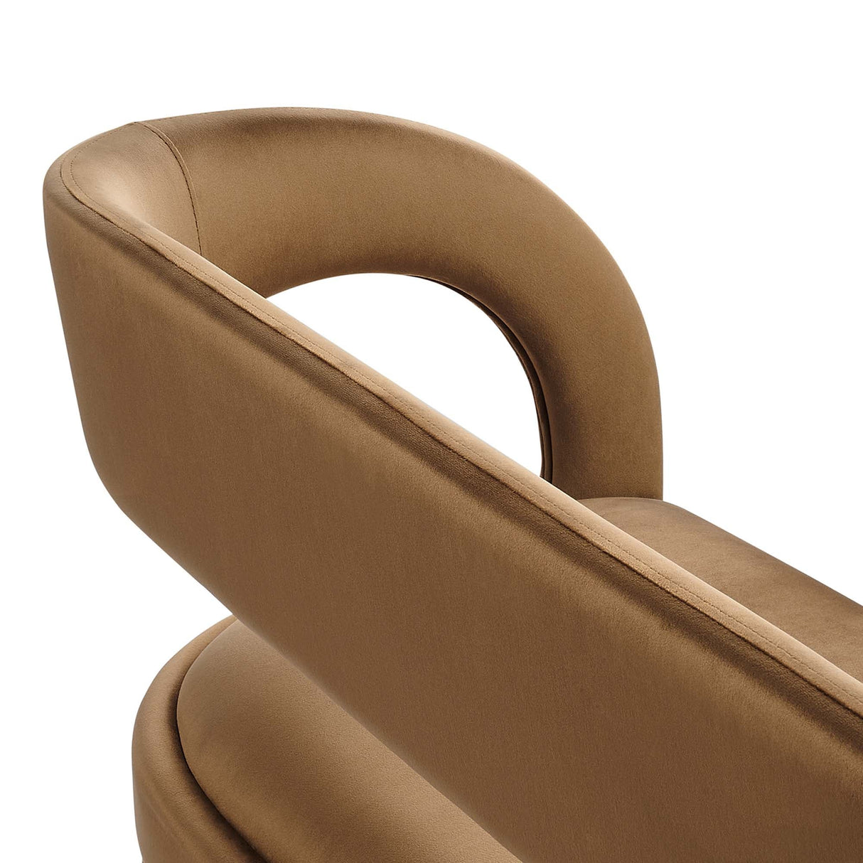 55 Inch Pinnacle Performance Velvet Accent Bench with Curved Open Backrest in Brown