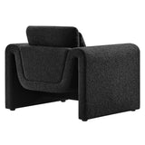 37 Inch Wavy Boucle Fabric Sculptural Armchair