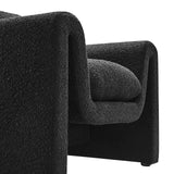 37 Inch Wavy Boucle Fabric Sculptural Armchair