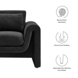 37 Inch Wavy Boucle Fabric Sculptural Armchair