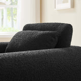 37 Inch Wavy Boucle Fabric Sculptural Armchair
