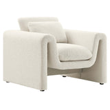 37 Inch Wavy Boucle Fabric Sculptural Armchair
