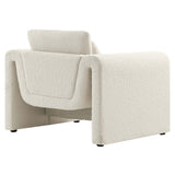 37 Inch Wavy Boucle Fabric Sculptural Armchair