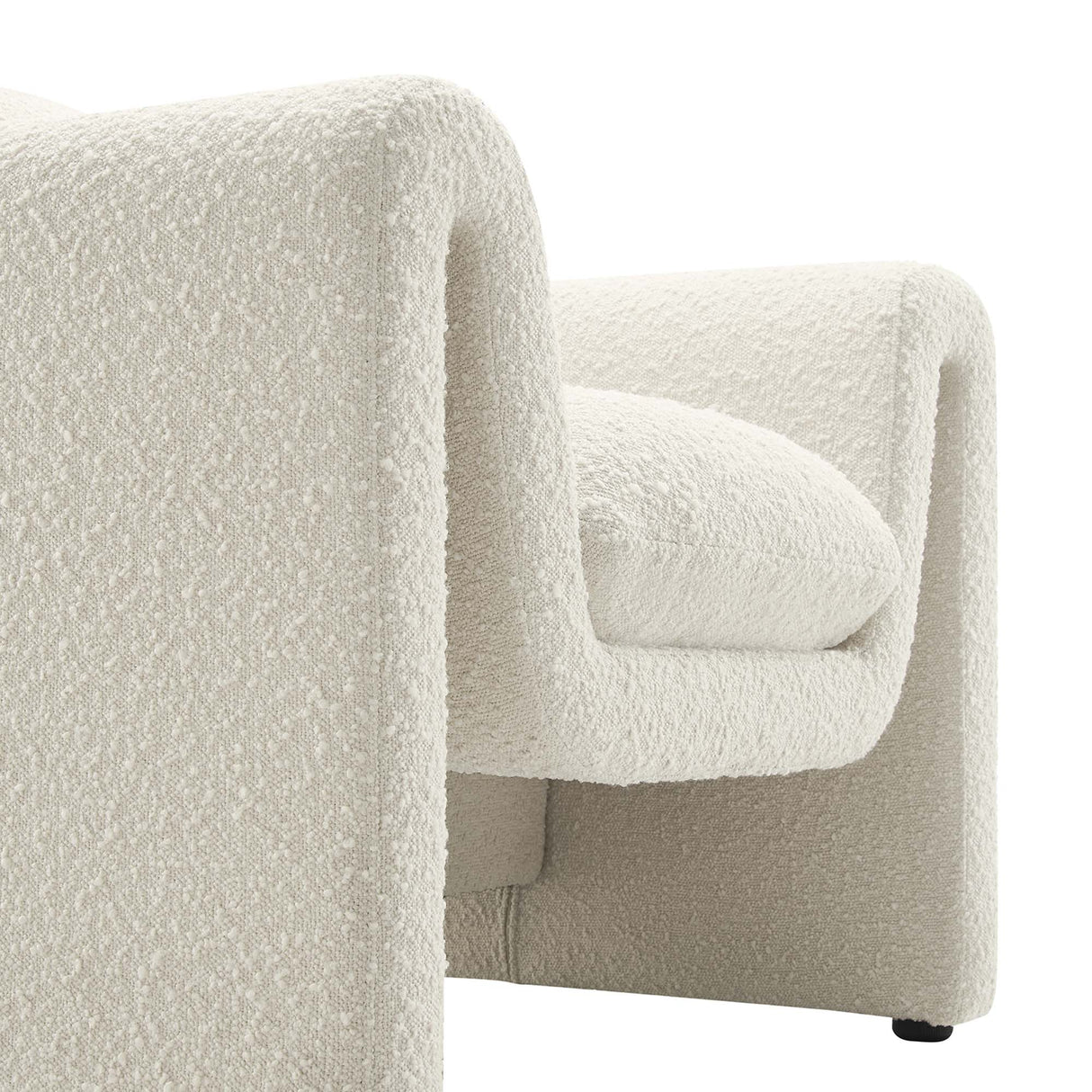 37 Inch Wavy Boucle Fabric Sculptural Armchair