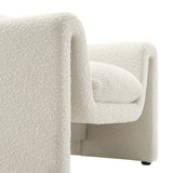 37 Inch Wavy Boucle Fabric Sculptural Armchair