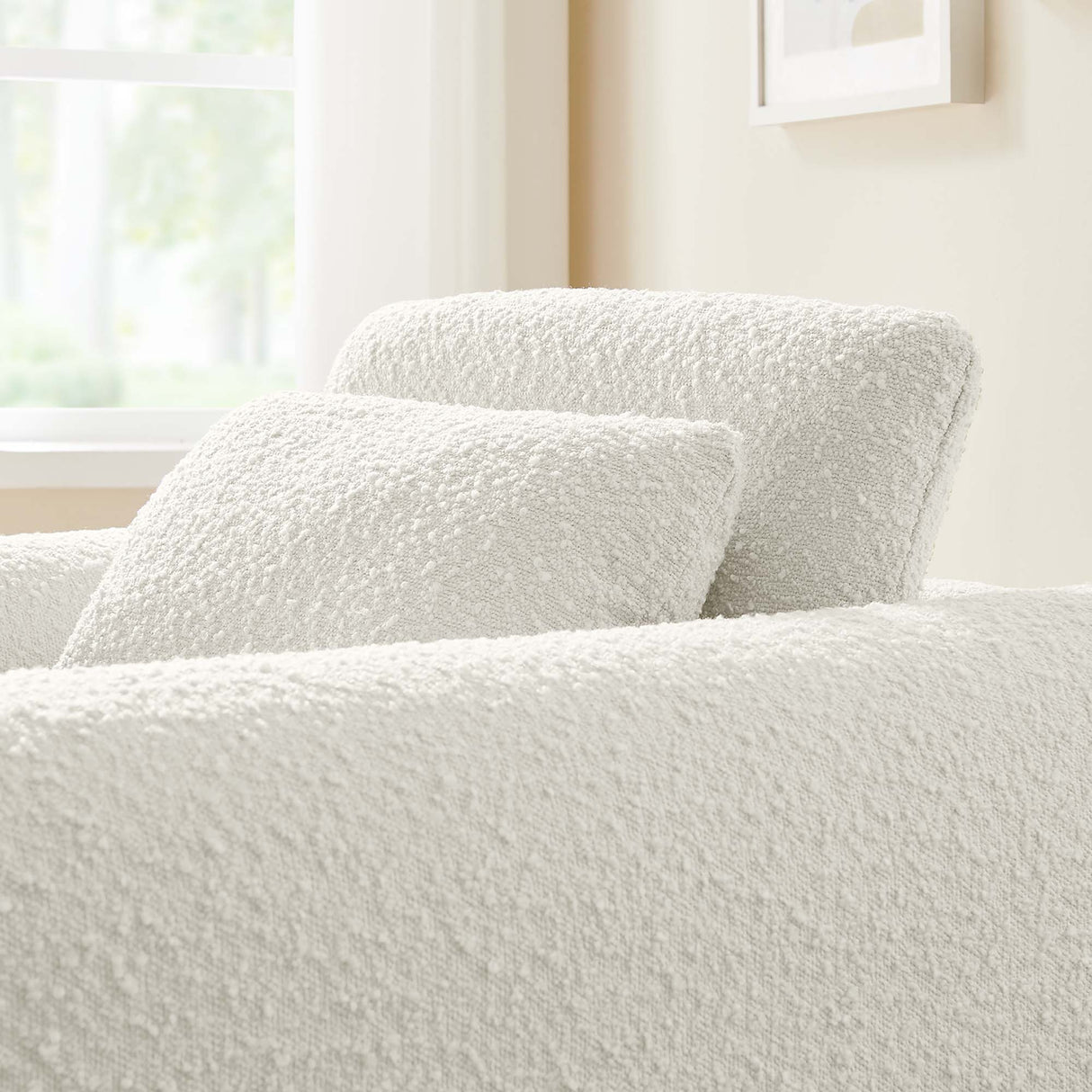 37 Inch Wavy Boucle Fabric Sculptural Armchair