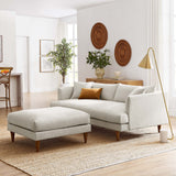 2 Piece 85" Down Filled Overstuffed Sofa and Ottoman Set