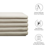 46 Inch Performance Velvet Storage Bench with Vertical Channel Tufting