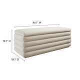 46 Inch Performance Velvet Storage Bench with Vertical Channel Tufting