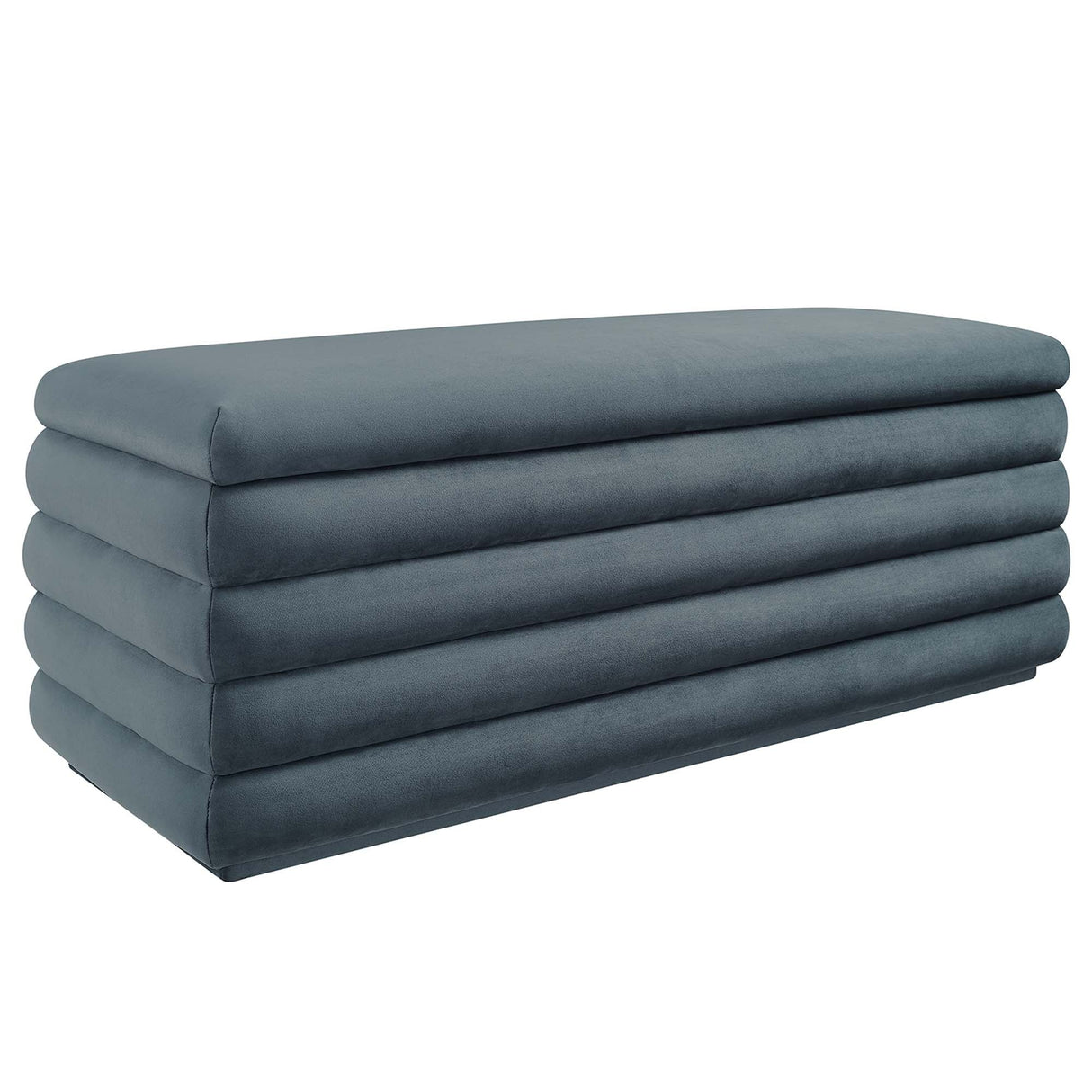 46 Inch Performance Velvet Storage Bench with Vertical Channel Tufting