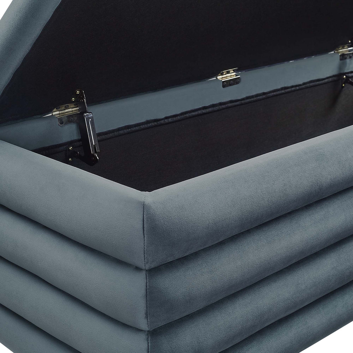 46 Inch Performance Velvet Storage Bench with Vertical Channel Tufting