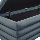 46 Inch Performance Velvet Storage Bench with Vertical Channel Tufting