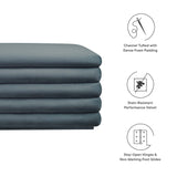 46 Inch Performance Velvet Storage Bench with Vertical Channel Tufting