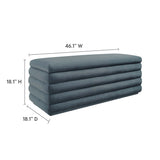 46 Inch Performance Velvet Storage Bench with Vertical Channel Tufting