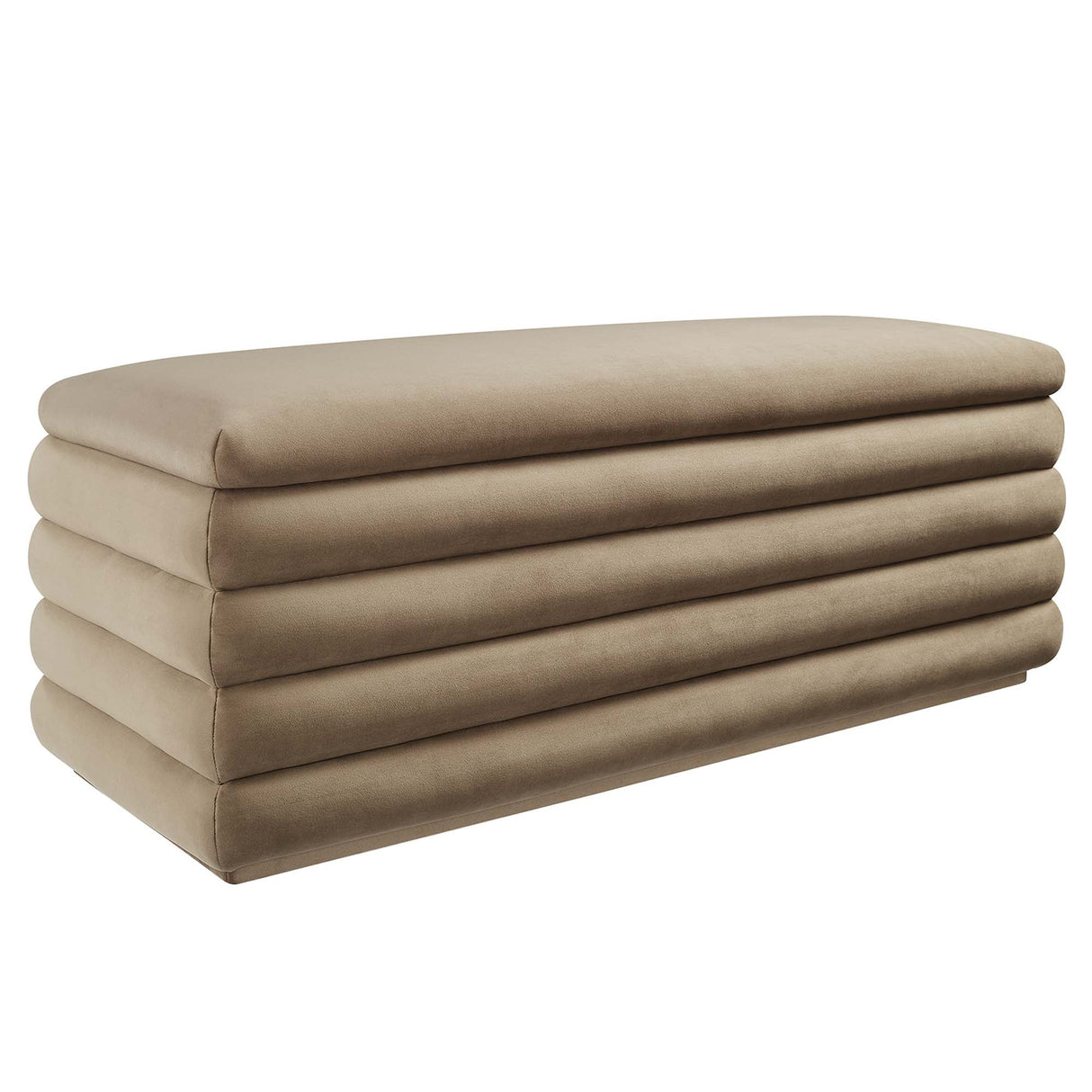 46 Inch Performance Velvet Storage Bench with Vertical Channel Tufting