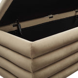 46 Inch Performance Velvet Storage Bench with Vertical Channel Tufting