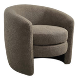 31 Inch Curved Back Boucle Fabric Barrel Armchair