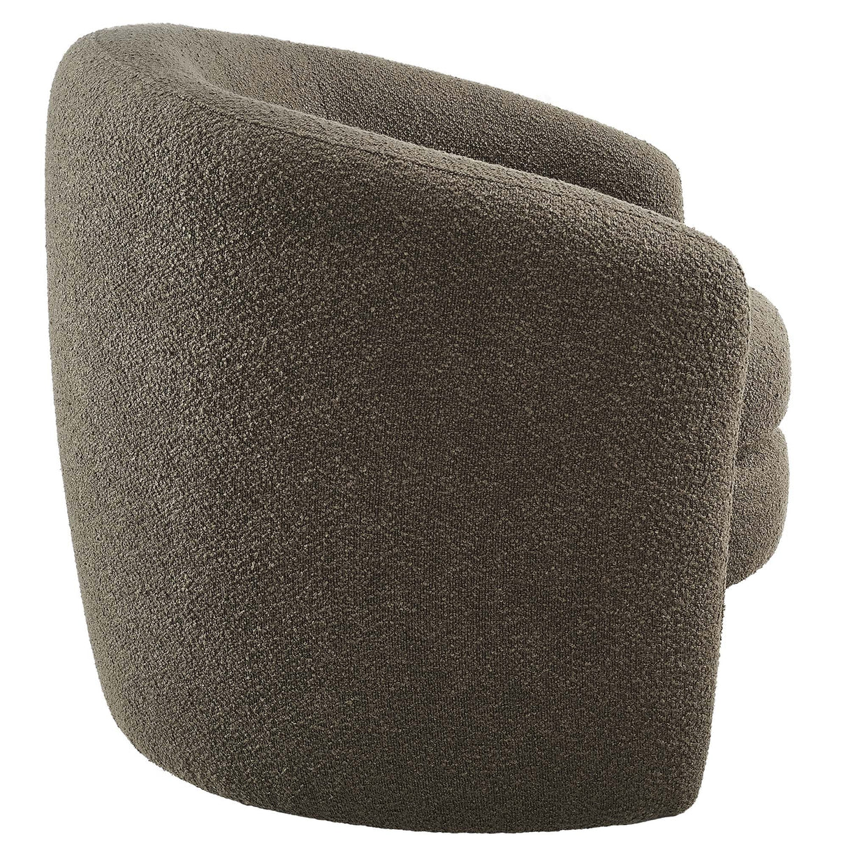 31 Inch Curved Back Boucle Fabric Barrel Armchair