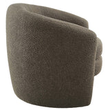 31 Inch Curved Back Boucle Fabric Barrel Armchair