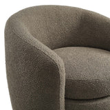 31 Inch Curved Back Boucle Fabric Barrel Armchair