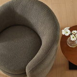 31 Inch Curved Back Boucle Fabric Barrel Armchair