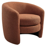 31 Inch Curved Back Boucle Fabric Barrel Armchair