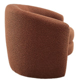 31 Inch Curved Back Boucle Fabric Barrel Armchair