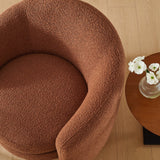 31 Inch Curved Back Boucle Fabric Barrel Armchair