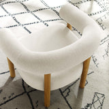 36 Inch Rounded Open Profile Heathered Fabric Armchair