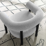 36 Inch Rounded Open Profile Heathered Fabric Armchair